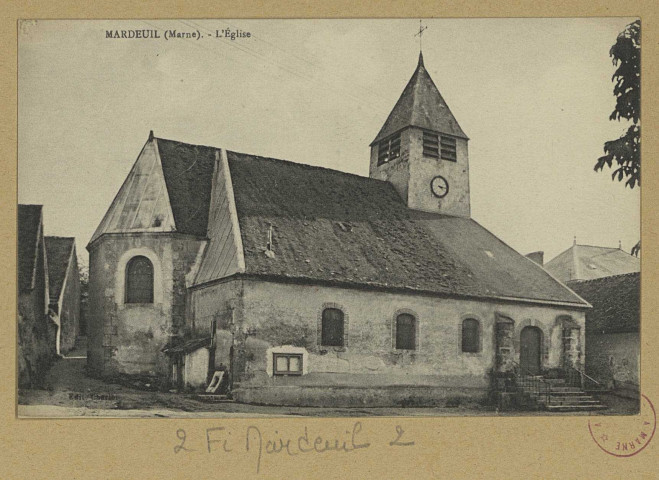 MARDEUIL. L'Église.
Édition Charlot (imp. Ed. Château-ThierryJ. Bourgogne).Sans date