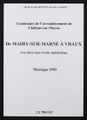Communes de Mairy-sur-Marne à Vraux de l'arrondissement de Châlons. Mariages 1903