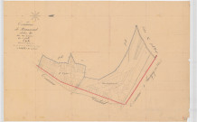 Branscourt (51081). Section B3 échelle 1/2000, plan fait jour pour 1838, plan non régulier, plan napoléonien (papier).