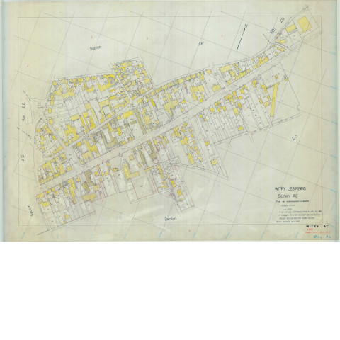 Witry-lès-Reims (51662). Section AC échelle 1/1000, plan remanié pour 1986, plan régulier de qualité P4 (calque).