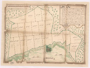 Plan et arpentage de bois de la seigneurie de Villensenue (juin 1736), Hazart