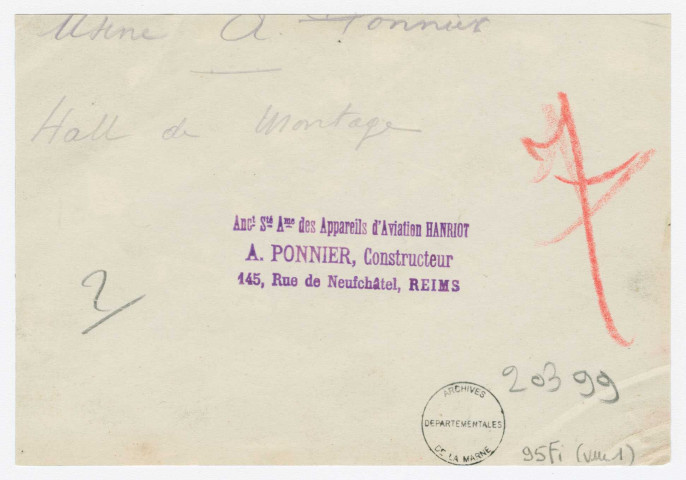 Usine Hanriot à Reims. Intérieur, extérieur, salle de montage