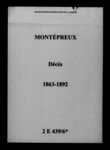 Montépreux. Décès 1863-1892