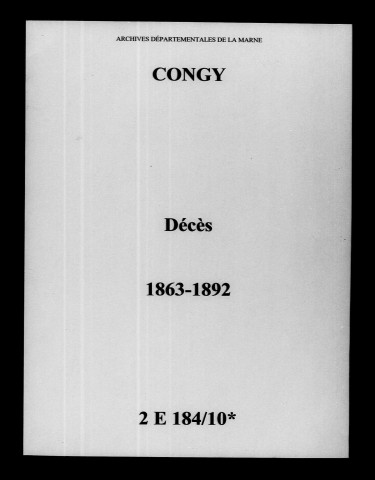 Congy. Décès 1863-1892