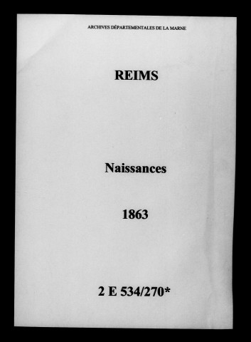 Reims. Naissances 1863