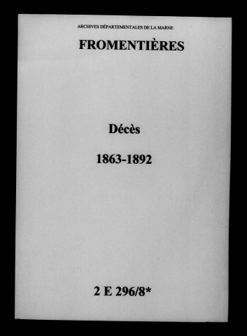 Fromentières. Décès 1863-1892