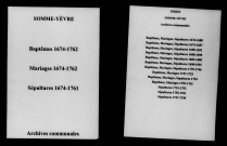 Somme-Yèvre. Baptêmes, mariages, sépultures 1674-1762