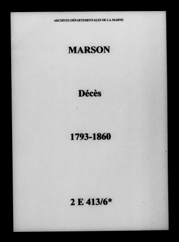 Marson. Décès 1793-1860