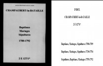 Champaubert. Baptêmes, mariages, sépultures 1708-1792