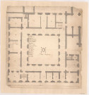 Abbaye de Huiron. Plan réformé rez de chaussée, 1714.