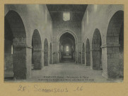 SOMMESOUS. Nef principale de l'Église bombardée à la bataille de la Marne, 1914, (date du XIème siècle).
Édition Colmar.[vers 1930]