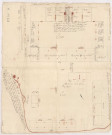 Ferme des Granges, commune de Huiron. Plan donnant l'emplacement de l'ancienne ferme et de la nouvelle, s. d. -XVIIIe siècle.