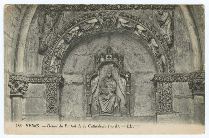 REIMS. 183 - Détail du portail de la cathédrale (nord).
ParisL.L.Sans date