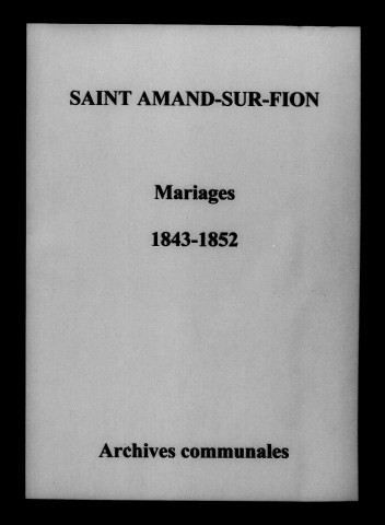 Saint-Amand. Mariages 1843-1852