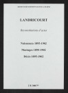 Landricourt. Naissances, mariages, décès 1895-1902 (reconstitutions)
