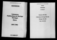Sermiers. Naissances, publications de mariage, mariages, décès 1893-1902