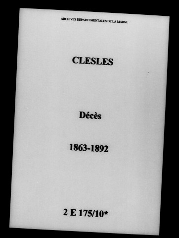Clesles. Décès 1863-1892