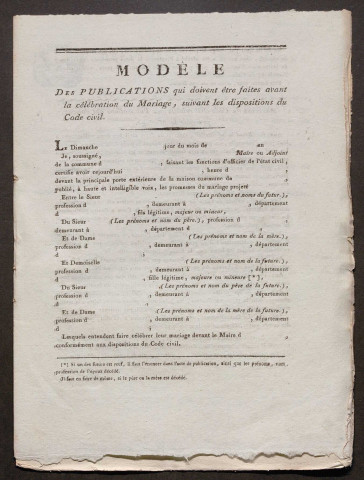 Wargemoulin. Publications de mariage an XII-1927