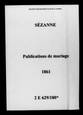 Sézanne. Publications de mariage 1861