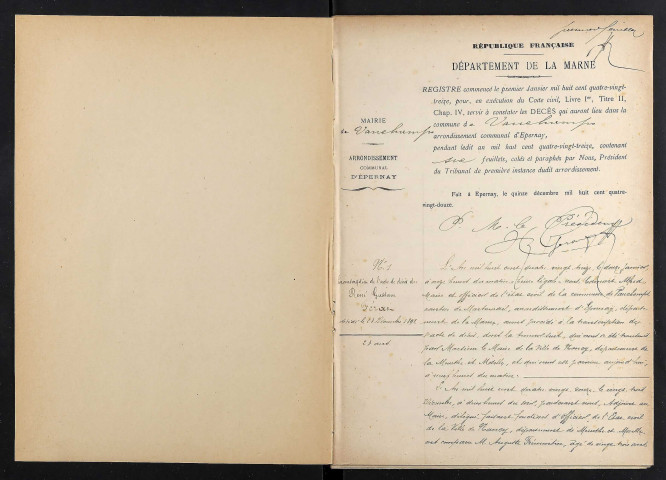 Vauchamps. Décès 1893-1929