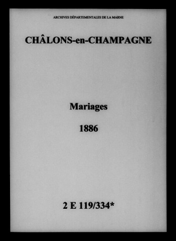 Châlons-sur-Marne. Mariages 1886