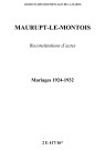 Maurupt-le-Montois. Mariages 1924-1932 (reconstitutions)