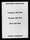 Jonchery-sur-Vesle. Naissances, mariages, décès 1821-1822