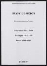Bussy-le-Repos. Naissances, mariages, décès 1911-1919 (reconstitutions)
