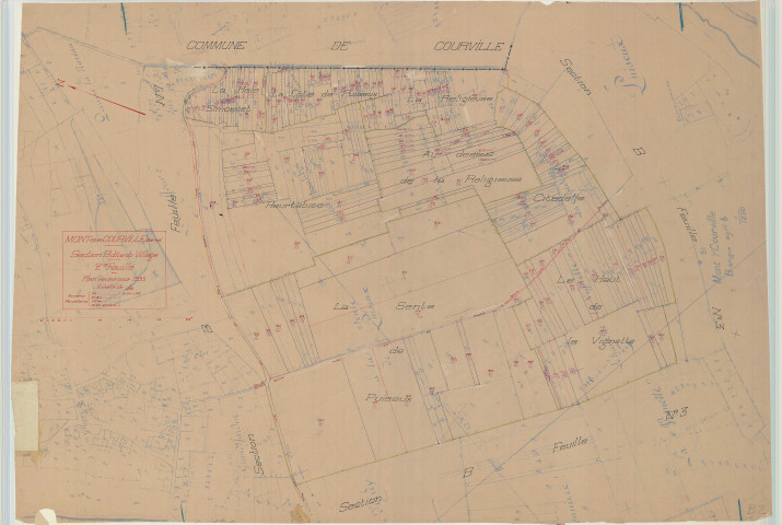 Mont-sur-Courville (51382). Section B2 échelle 1/1250, plan mis à jour pour 1935, plan non régulier (papier).