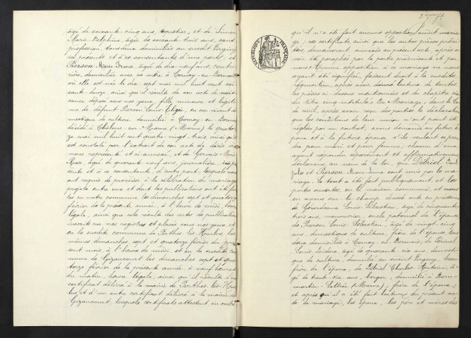 Cernay-en-Dormois. Mariages 1892-1909