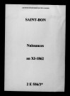 Saint-Bon. Naissances an XI-1862