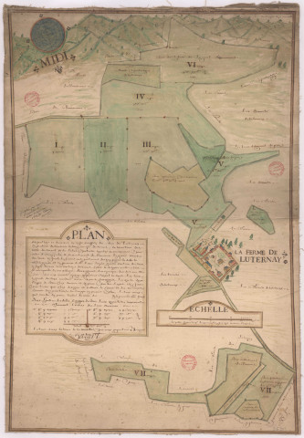 Plan et arpentage des bis de Luternay (1725)