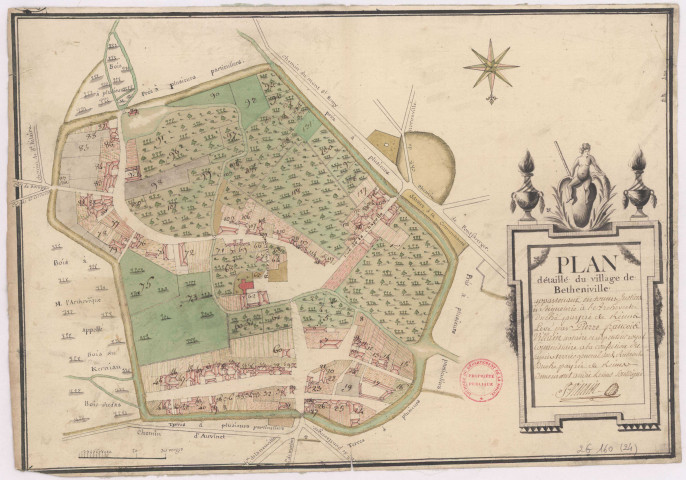 Plan détaillé du village de Bétheniville (1788), Pierre Villain