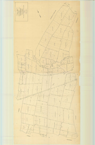 Haussimont (51285). Tableau d'assemblage 1 échelle 1/5000, plan remembré pour 1960.Tableau d'assemblage sur 2 feuilles (½) (papier)