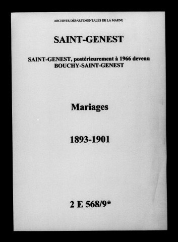 Saint-Genest. Mariages 1893-1901