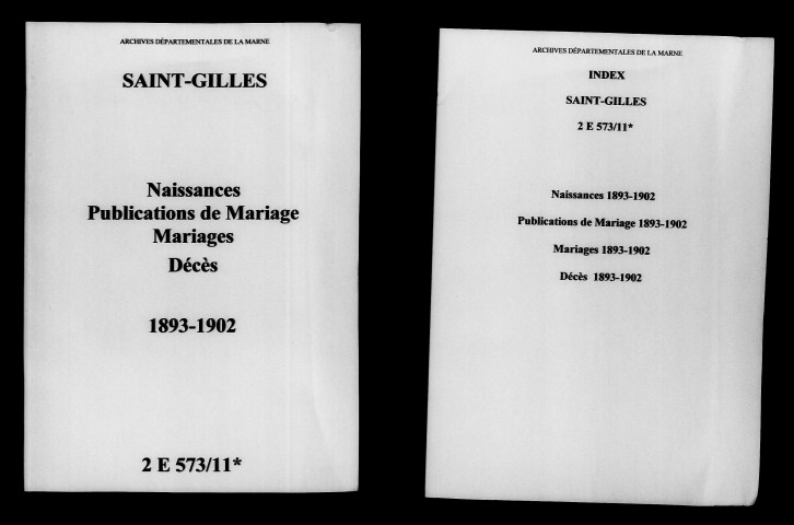 Saint-Gilles. Naissances, publications de mariage, mariages, décès 1893-1902