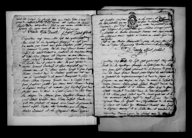 Pierry. Naissances, publications de mariage, mariages, décès 1793-an X