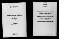 Caure (La). Publications de mariage, mariages an XI-1862