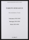 Pargny-sur-Saulx. Naissances, mariages, décès 1913-1915 (reconstitutions)