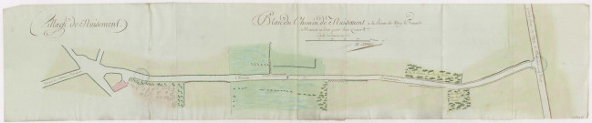 Nuisement-au-Bois. Plan du chemin de Nuisement à la route de Vitry le François à Montier en Der, 1784.