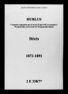 Hurlus. Décès 1871-1891