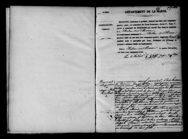 Châlons-sur-Marne. Mariages 1854