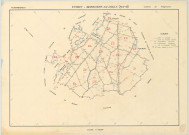 Bignicourt-sur-Saulx (51060). Tableau d'assemblage échelle 1/10000, plan remembré pour 1973 (Canevas de polygonation), plan régulier (papier)