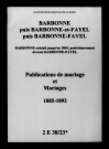 Barbonne-Fayel. Publications de mariage, mariages 1885-1892