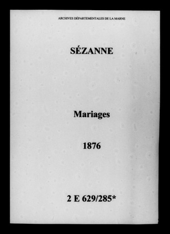 Sézanne. Mariages 1876