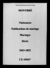 Montbré. Naissances, publications de mariage, mariages, décès 1843-1852