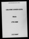 Grandes-Loges (Les). Décès 1793-1860