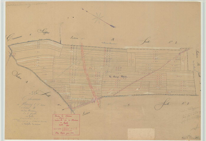 Bussy-le-Château (51097). Section B1 échelle 1/2000, plan mis à jour pour 1934, plan non régulier (papier)