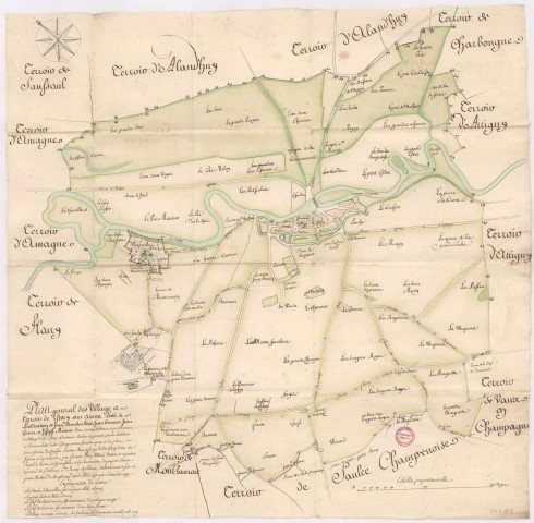 Plan général des village et terroir de Givry-sur-Aisne (1771), François Pierre Villain
