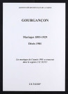 Gourgançon. Mariages 1893-1900 et 1902-1929. Décès 1901
